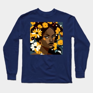 Daisy lady portrait Long Sleeve T-Shirt